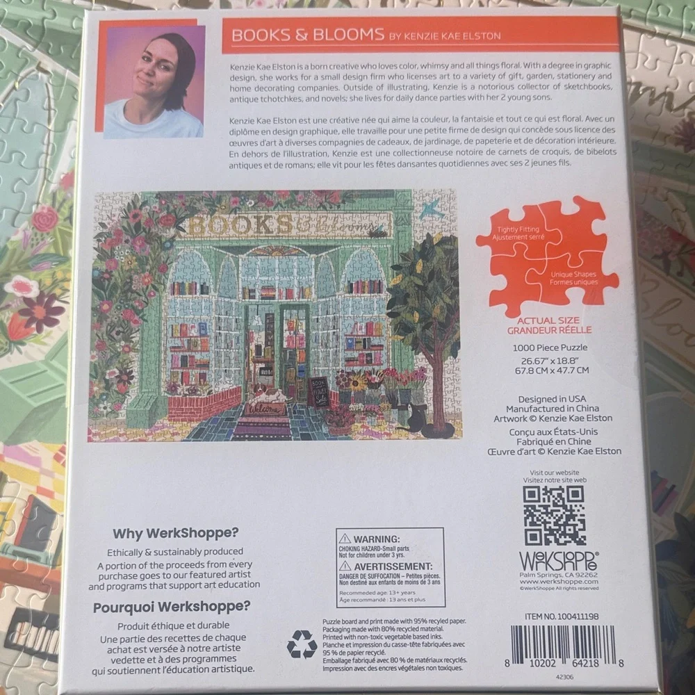 Books & Blooms Jigsaw Puzzle - 1000 pieces - Picture 4 of 4